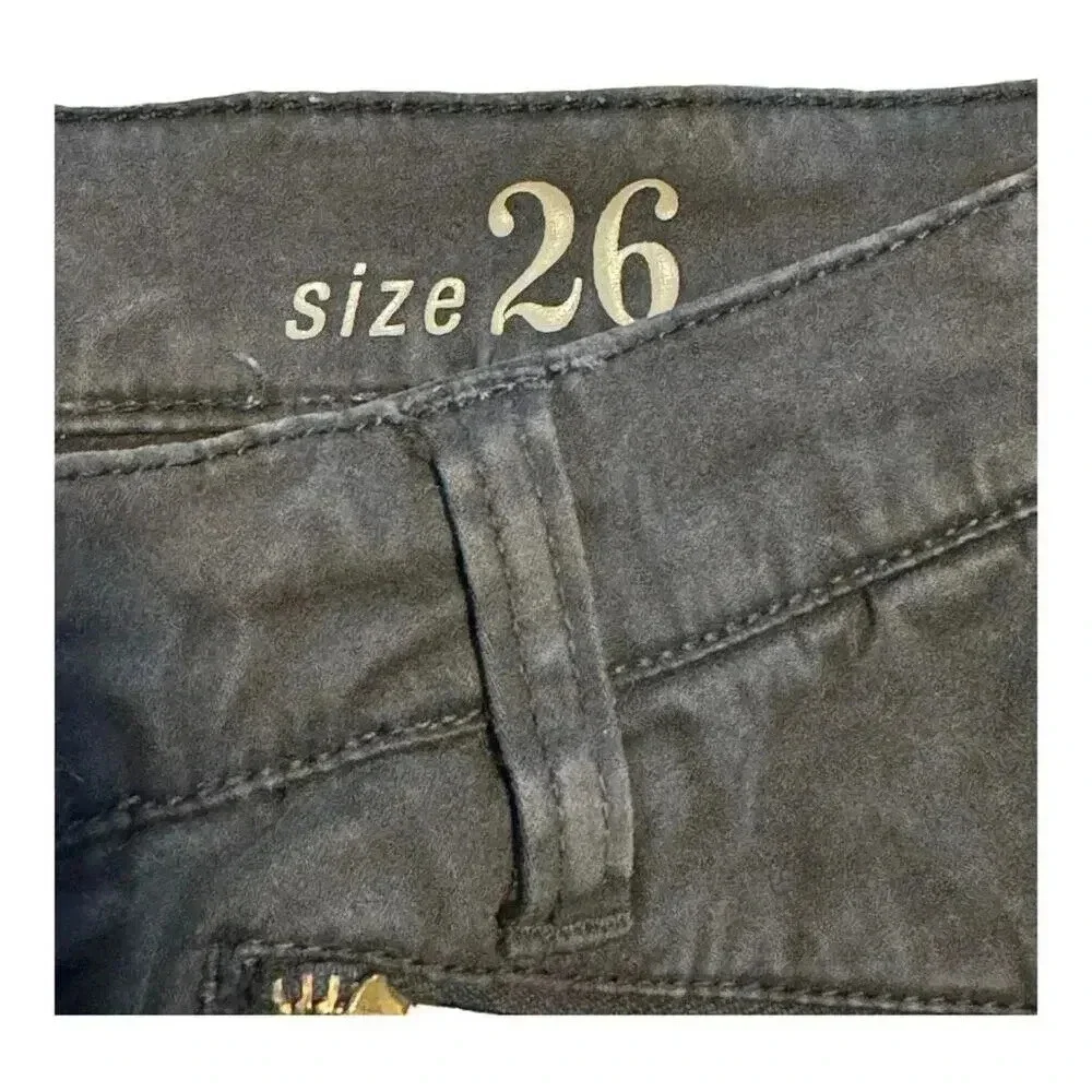 J. Crew Women’s Size 4 (26) Black Toothpick‎ Zip Ankle Moto Jeans
